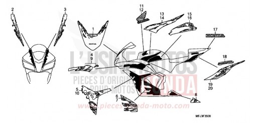 MARQUE/RAYURE (10) CBR600RRA de 2010